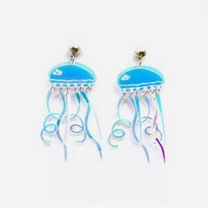 Translucent Jellyfish Earrings Rainbow Jellyfish Stud Earrings